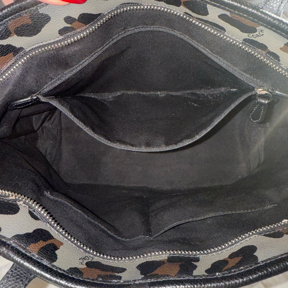 Coach Leopard Print Tote in Brown and Black - Picture 9 of 13